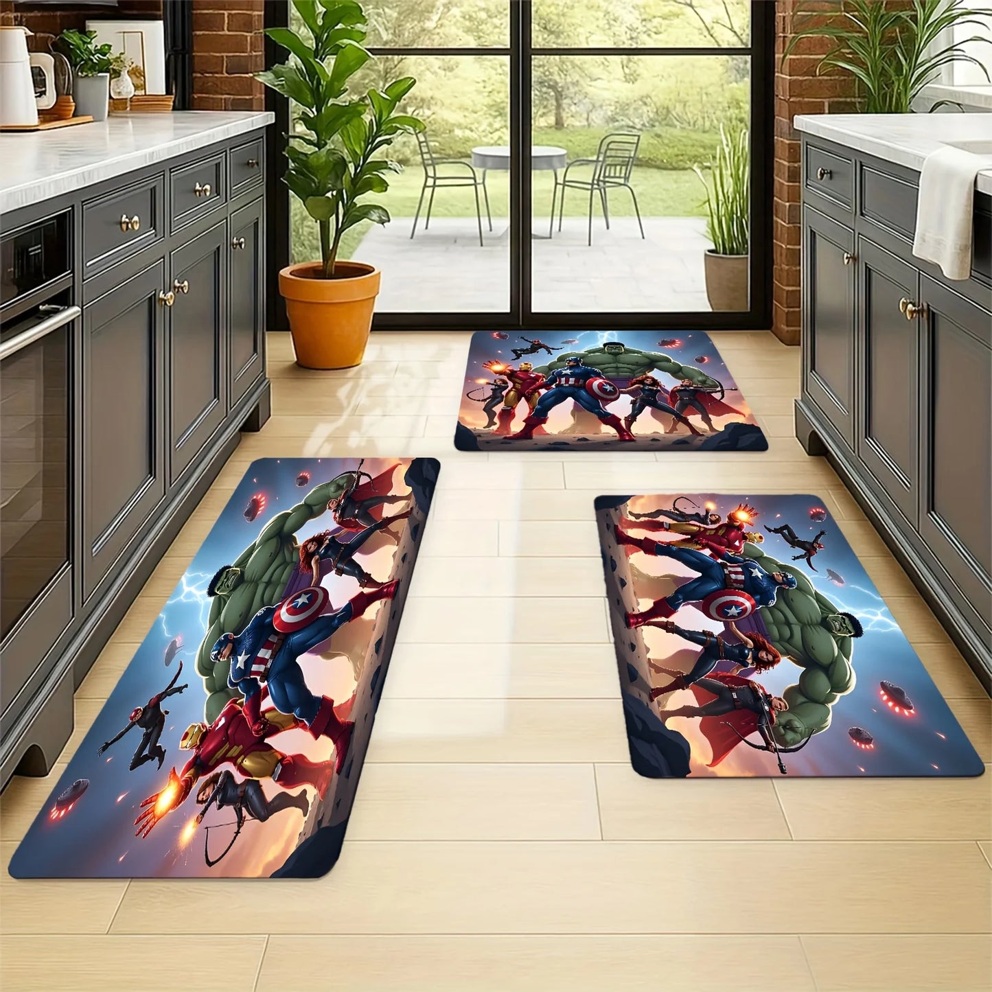 Tapis de Bain Avengers Groupe Héros - Combat OVNIs