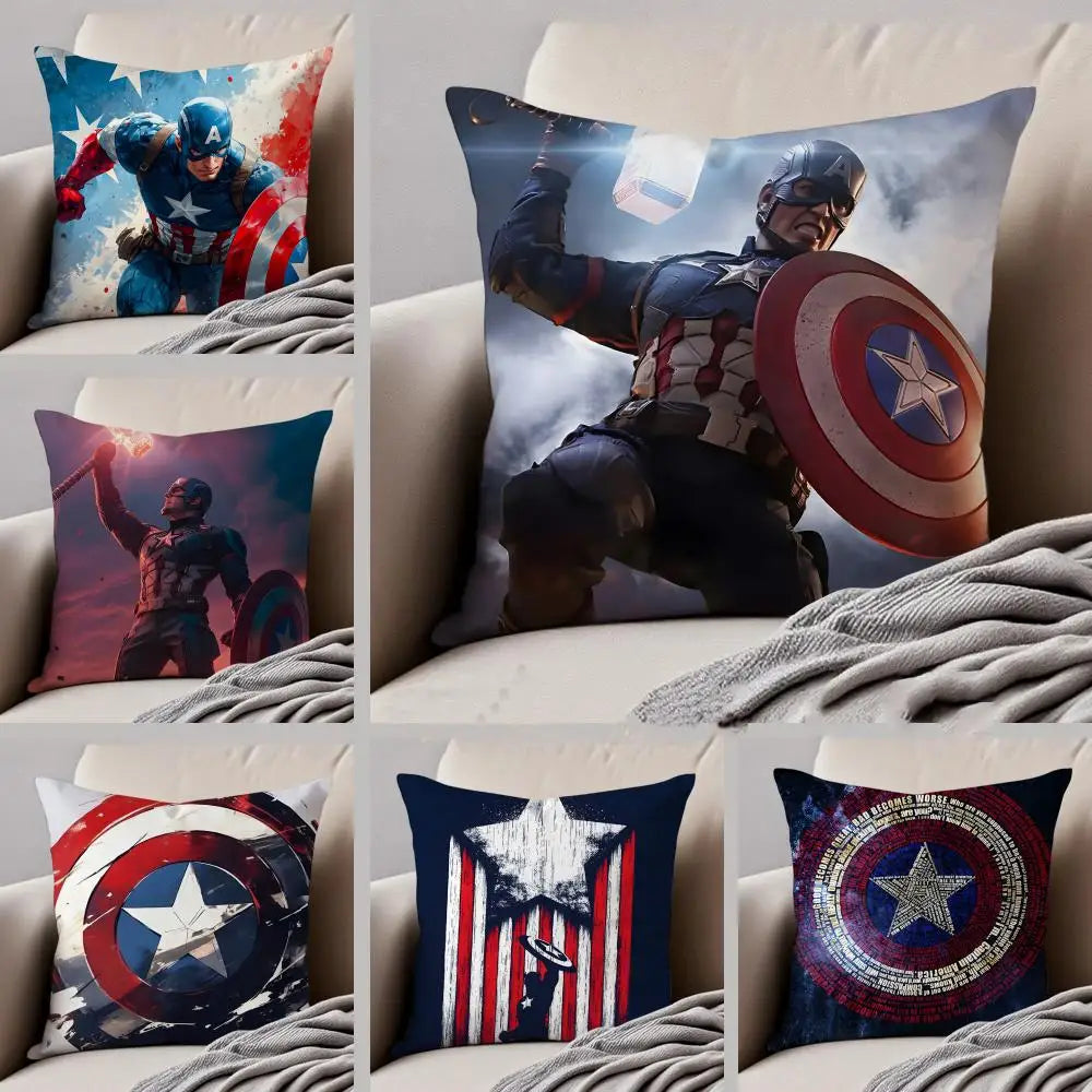 Housse de Coussin Captain America - Uniforme Étoilé