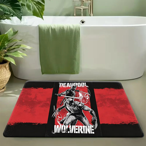 Tapis Marvel Deadpool & Wolverine - Design Duo Rouge Intense