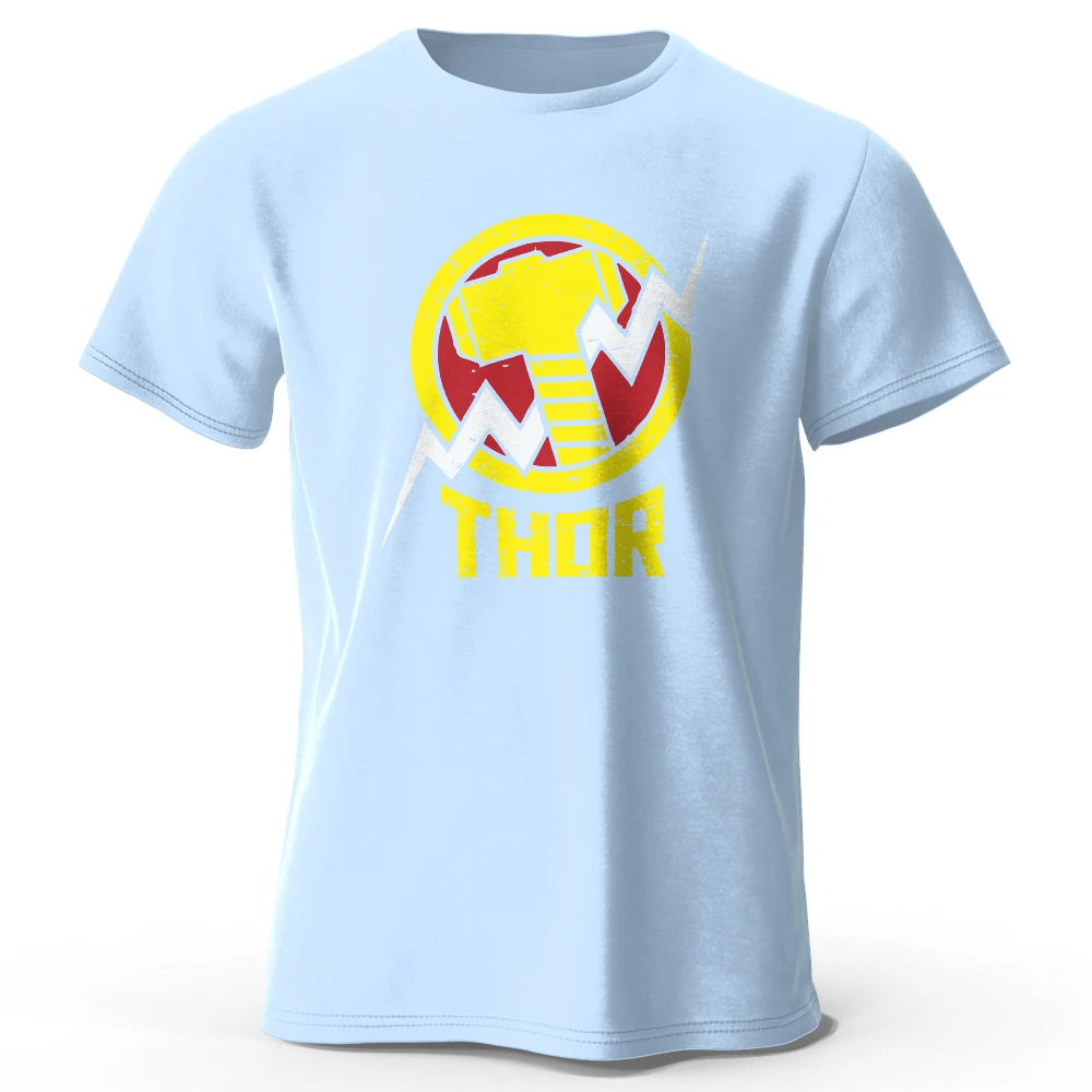 T-Shirt Thor - Logo Marteau Éclair Vintage Noir