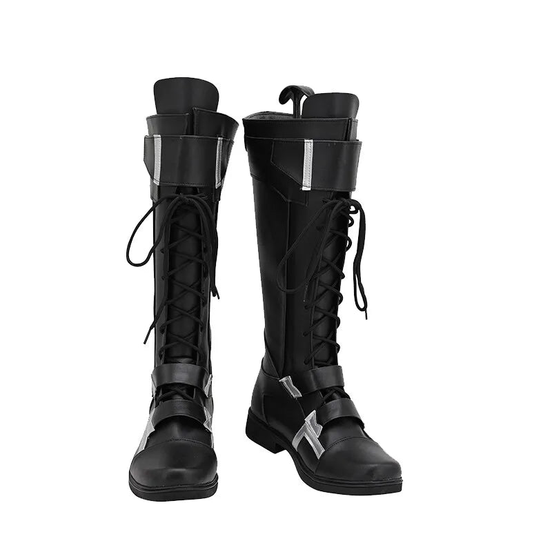Bottes Winter Soldier - Cuir Noir et Argenté (Homme)