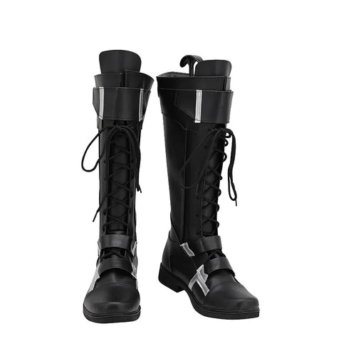 Bottes Winter Soldier - Cuir Noir et Argenté (Femme)