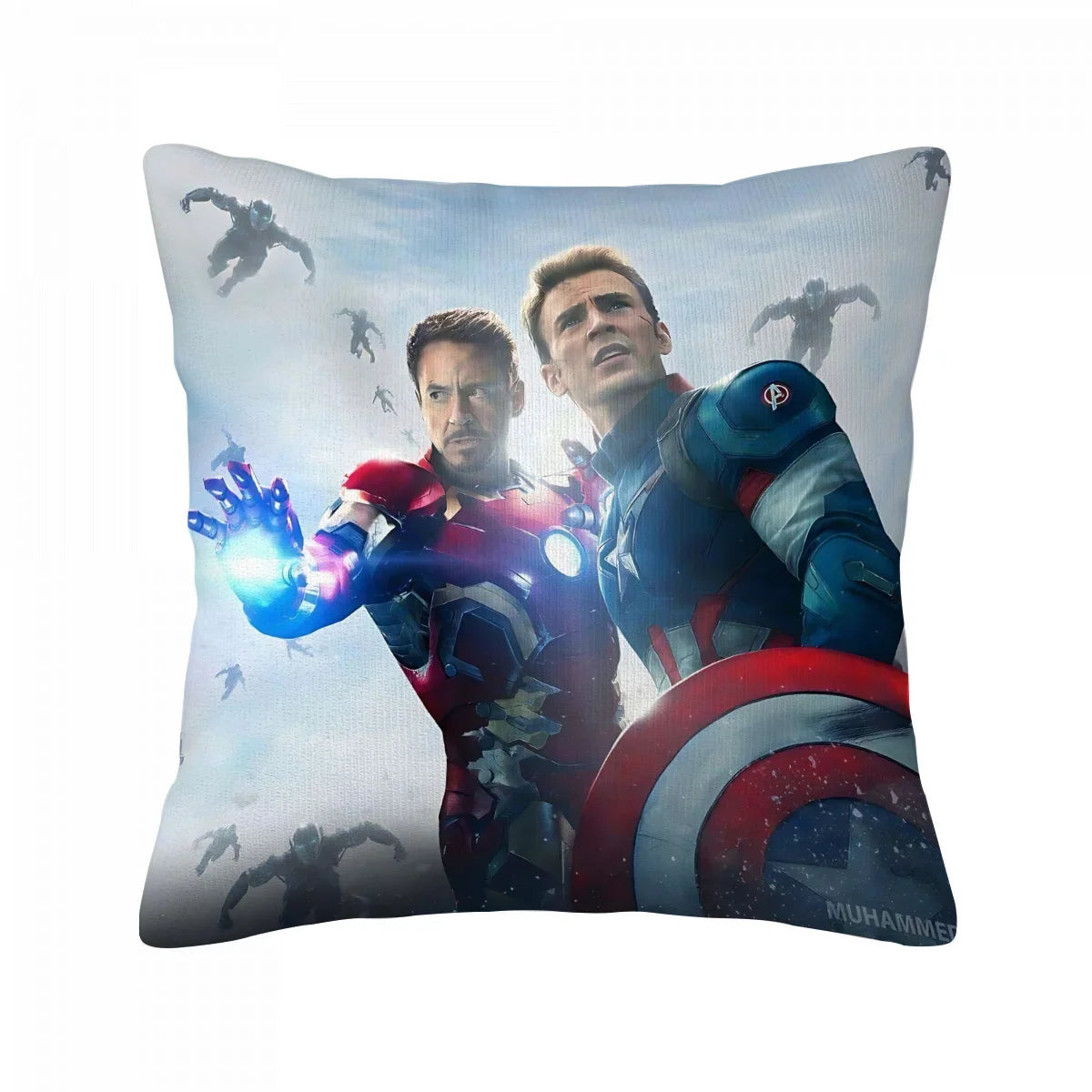 Housse de Coussin Avengers Groupe - Iron Man et Captain America