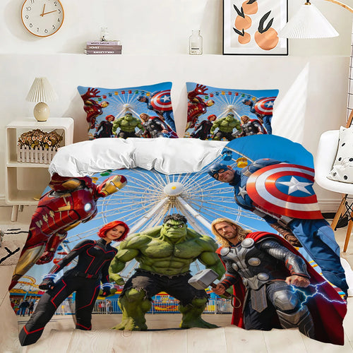 Housse de Couette Avengers - Design Bleu Captain America