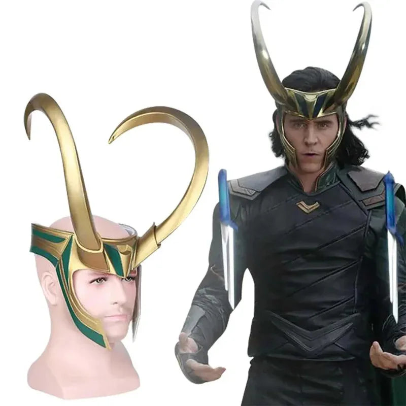 Casque Cosplay Loki - Cornes Dorées et Émeraude