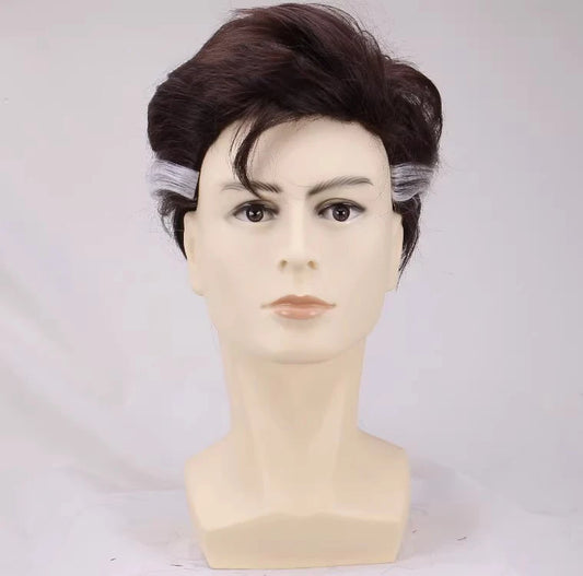 Perruque Doctor Strange - Cheveux Bruns avec Mèche Grise