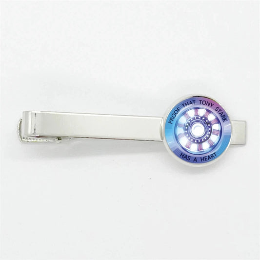 Pince à Cravate Tony Stark - Réacteur ARC Holographique Bleu et Violet