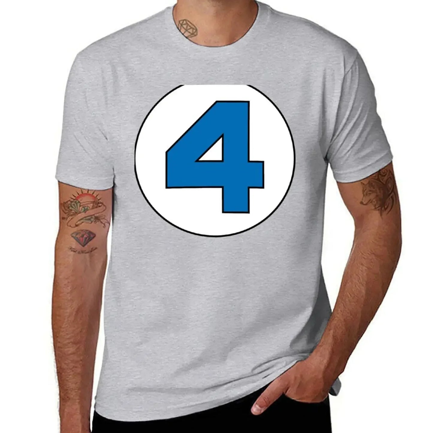 T-Shirt The Fantastic 4 - Logo Rond Noir Grande Taille