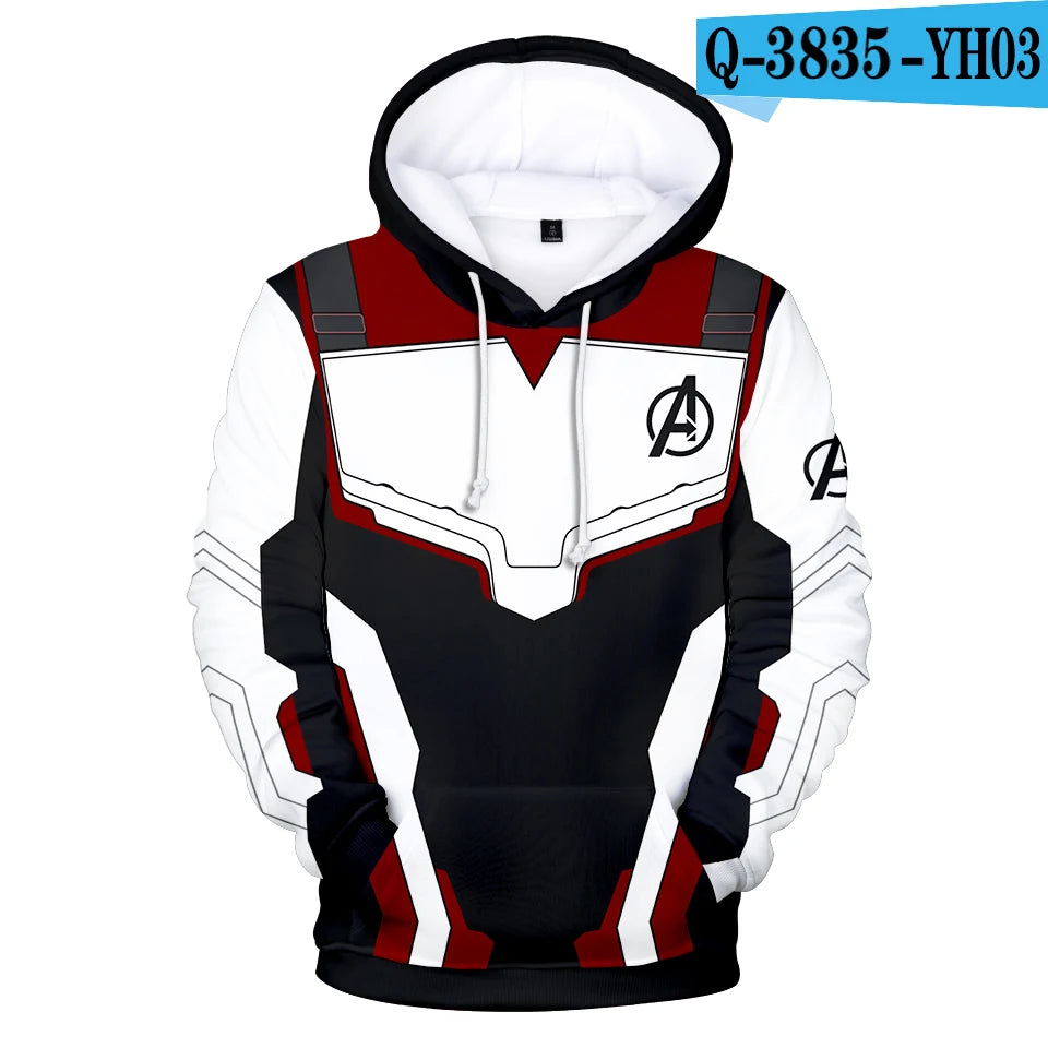 Sweat à Capuche Avengers Endgame - Combinaison Quantique 3D Blanc Rouge