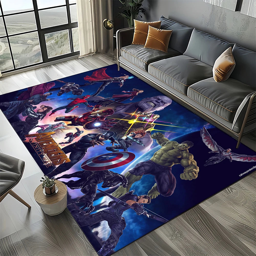 Tapis Avengers 3D - Design Équipe Violet Nuit