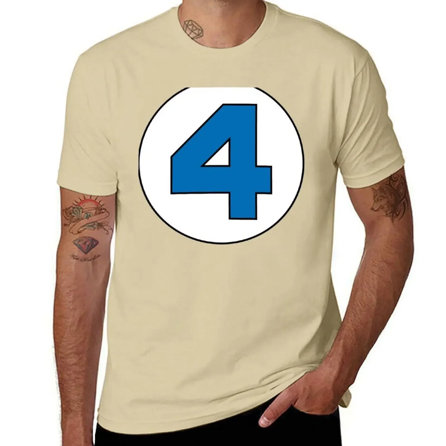 T-Shirt The Fantastic 4 - Logo Rond Noir Grande Taille
