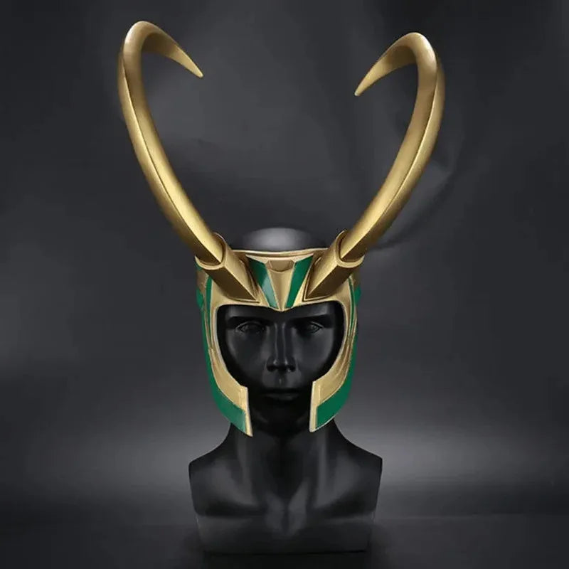 Casque Cosplay Loki - Cornes Dorées et Émeraude