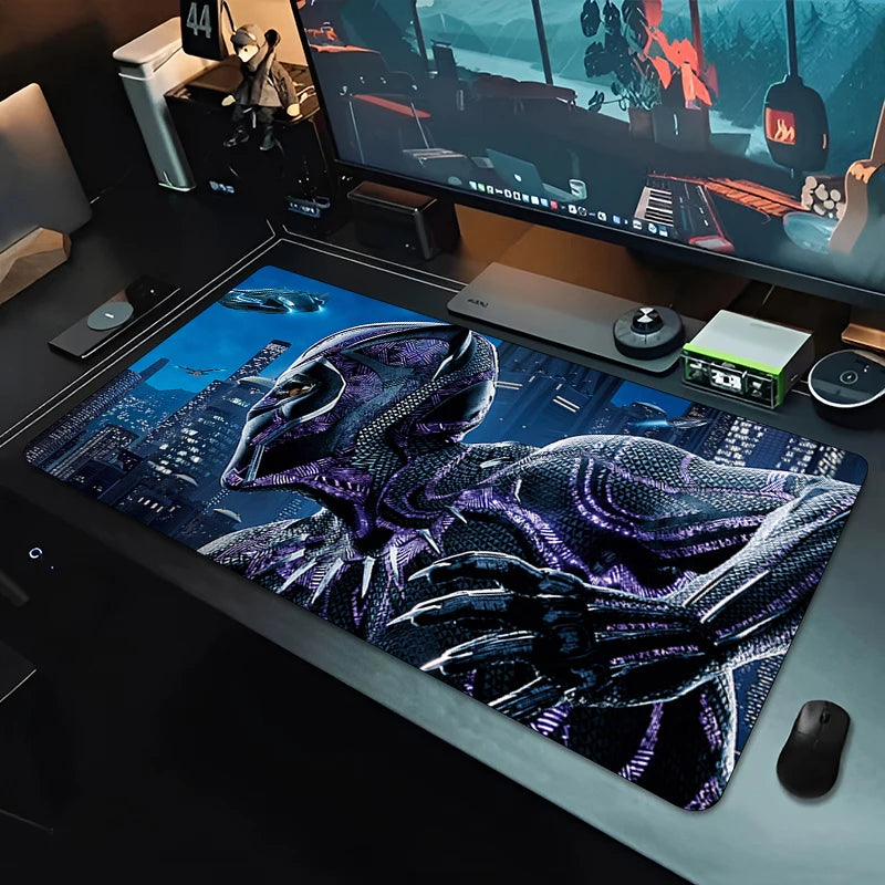 Tapis de Souris XXL Gaming Black Panther - Noir Monochrome Bureau