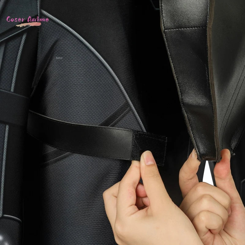 Costume Cosplay Black Widow Film - Combinaison Noire Ceinture Dorée Adulte