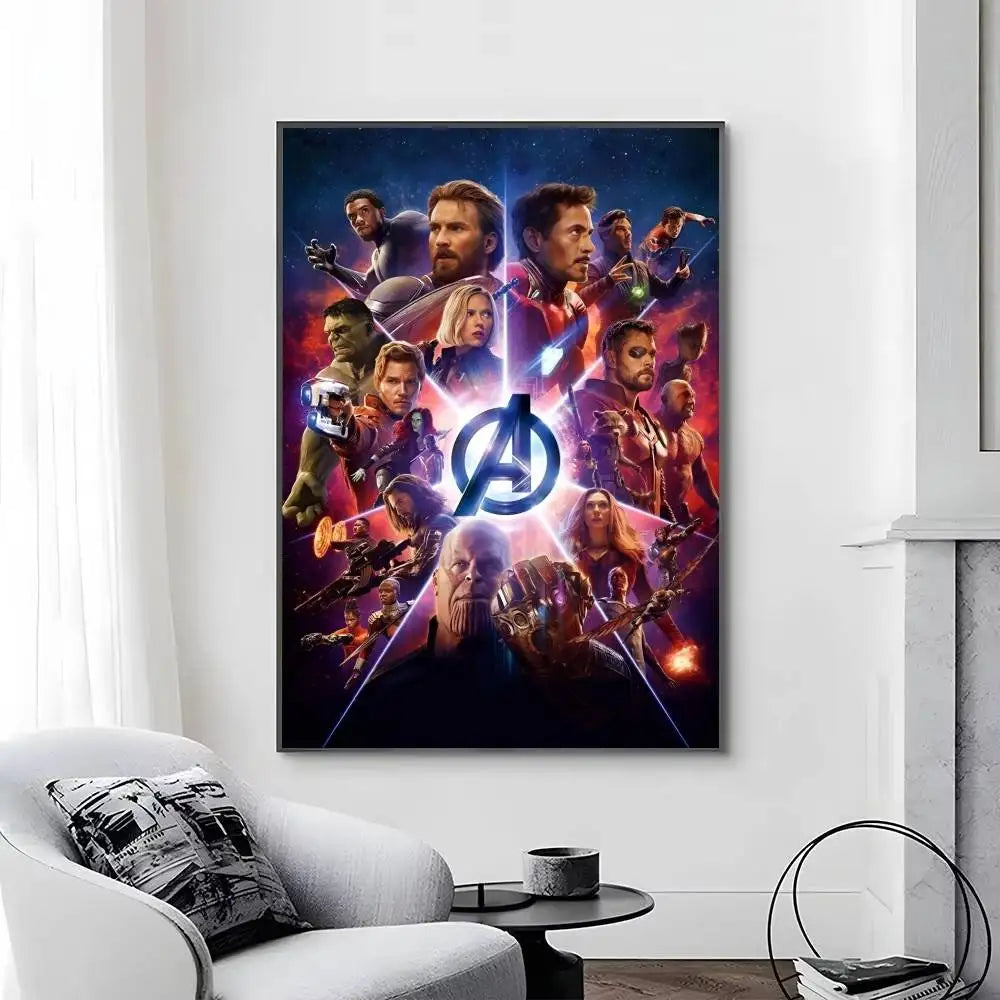 Affiche Avengers Infinity War - Design Équipe Logo Rouge