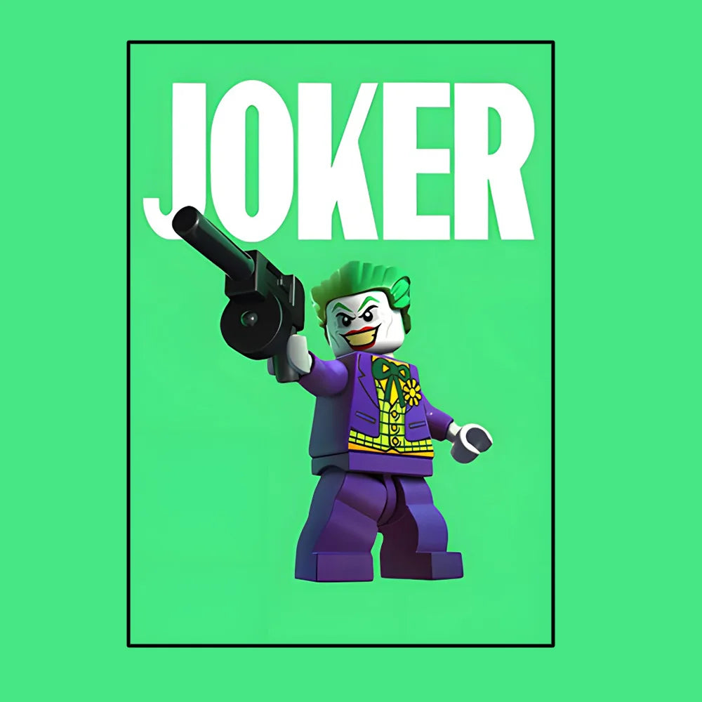 Poster Avengers Joker - Style Lego Fond Vert