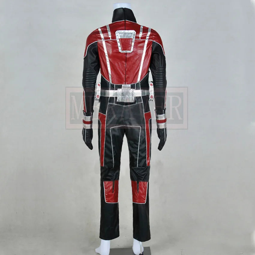 Déguisement Ant-Man - Combinaison Cuir Rouge et Noir avec Ceinturon Métallique