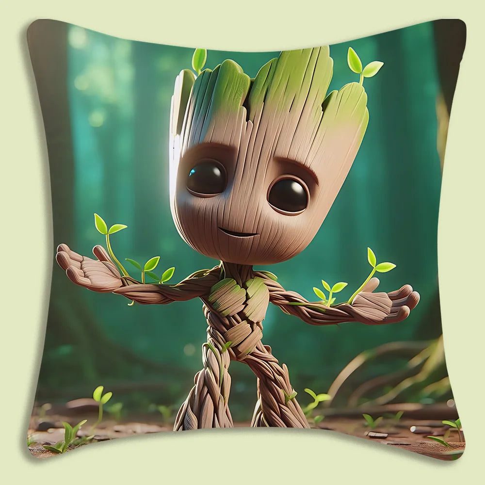 Housse de Coussin Baby Groot - Bras Ouverts Forêt Verte