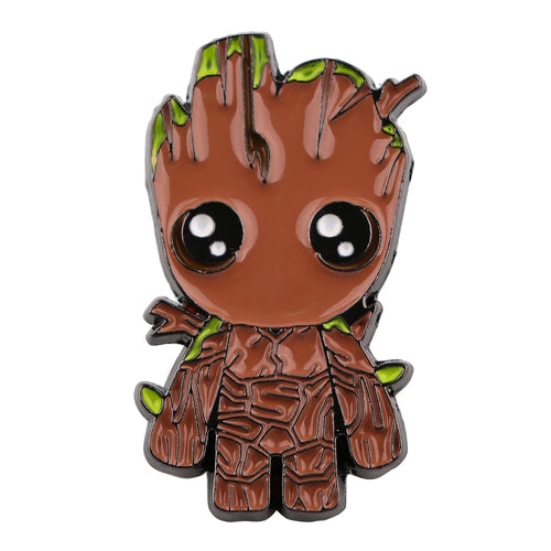 Badge Métal Baby Groot - Broche Grands Yeux Chibi