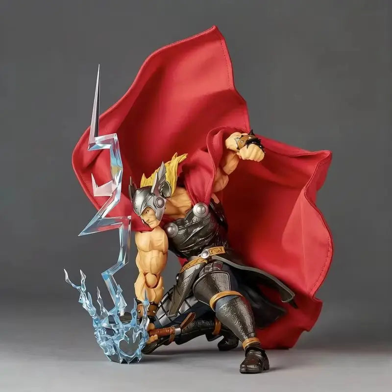 Figurine Thor - Effets Lumineux Marteau Mjolnir Cape en Tissu