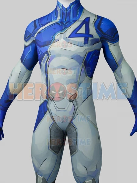 Déguisement Fantastic Four Mister Fantastic - Combinaison Bleue et Grise Effet Armure