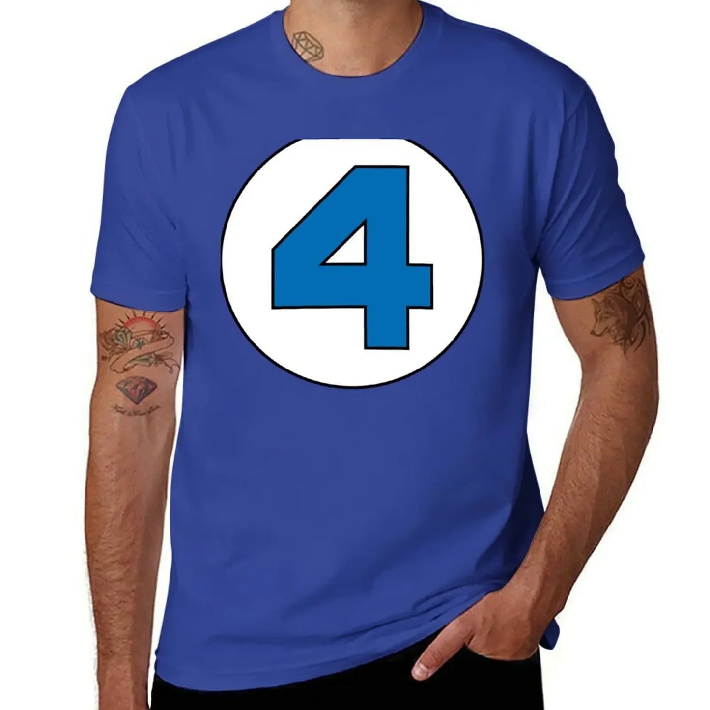 T-Shirt The Fantastic 4 - Logo Rond Noir Grande Taille