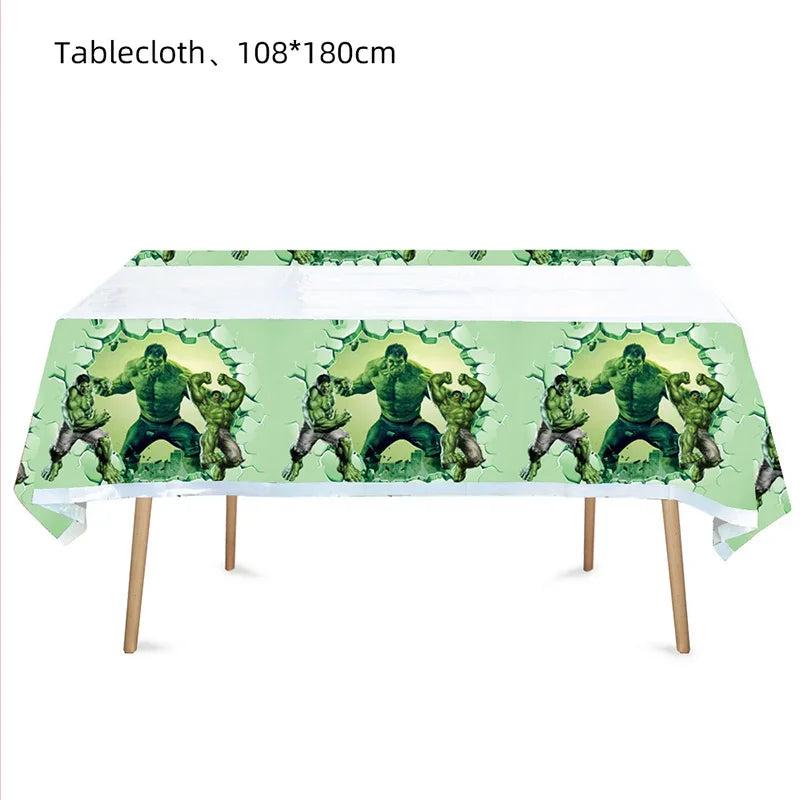 Kit Anniversaire Hulk - Assiettes Gobelets Couverts Décorations