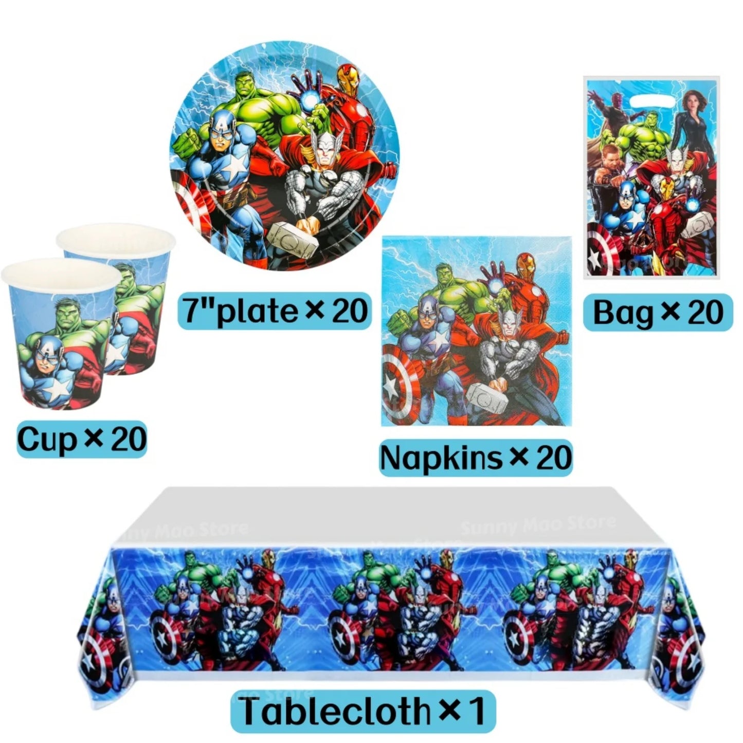 Kit Décoration Anniversaire Avengers - Ballons Chiffres Iron Man Spider-Man