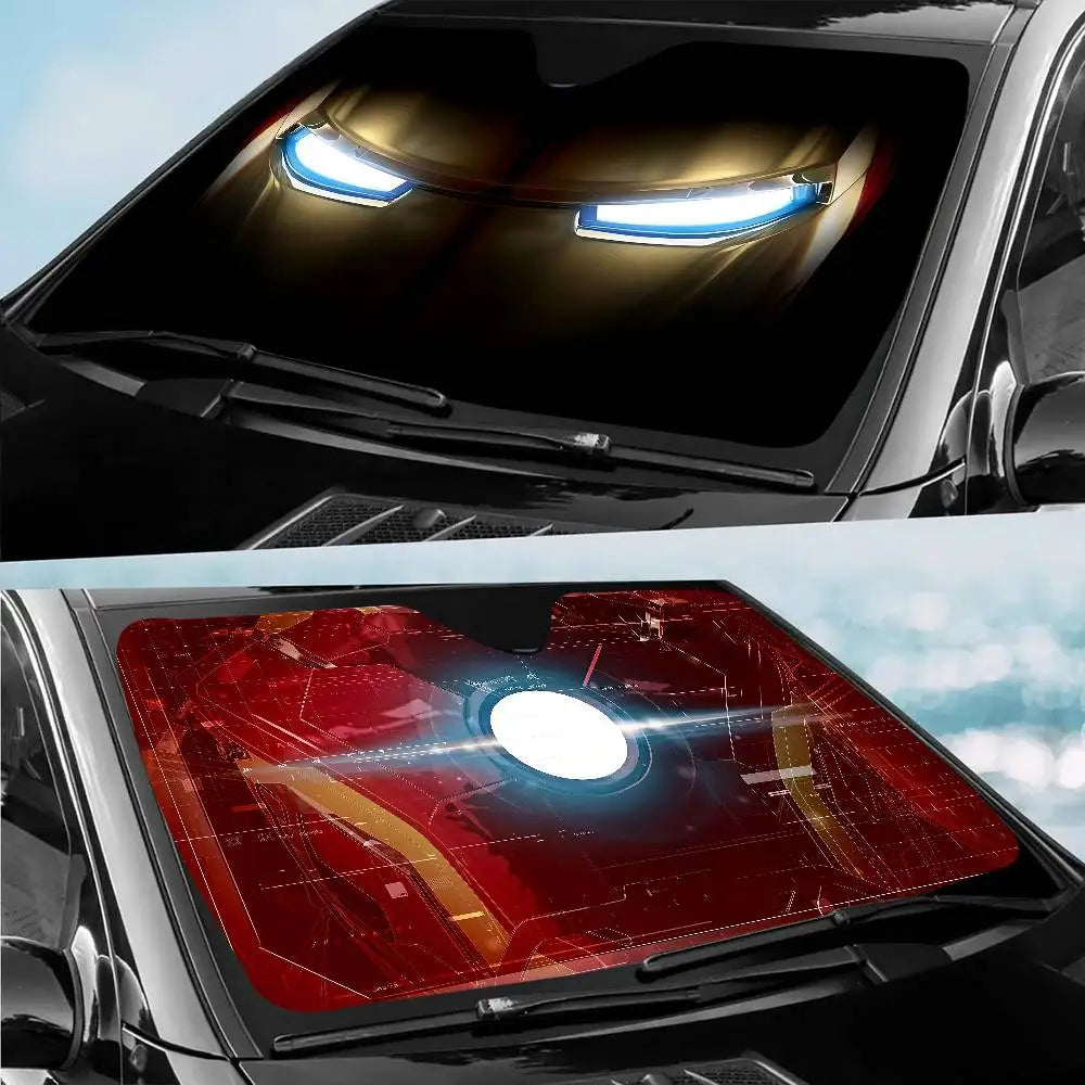 Pare-Soleil Voiture Iron Man - Protection Anti-UV Pare-Brise