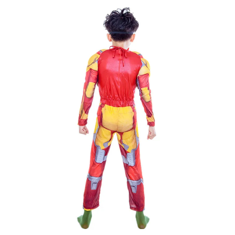 Costume Cosplay Enfant Iron Man - Combinaison Musclée Dorée